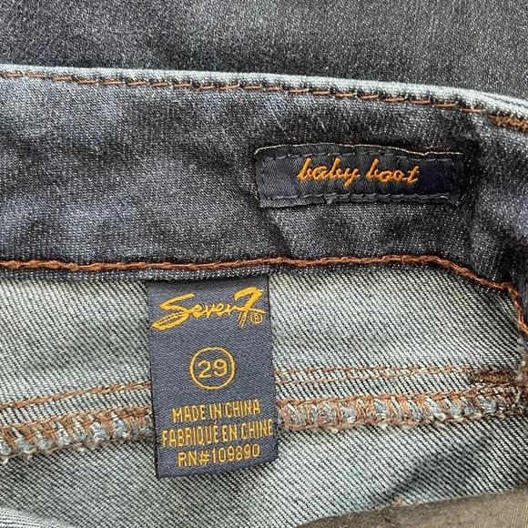 7 Seven For All Mankind Dojo Jeans 29 Flared Denim Bootcut Boho low rise - Picture 7 of 9